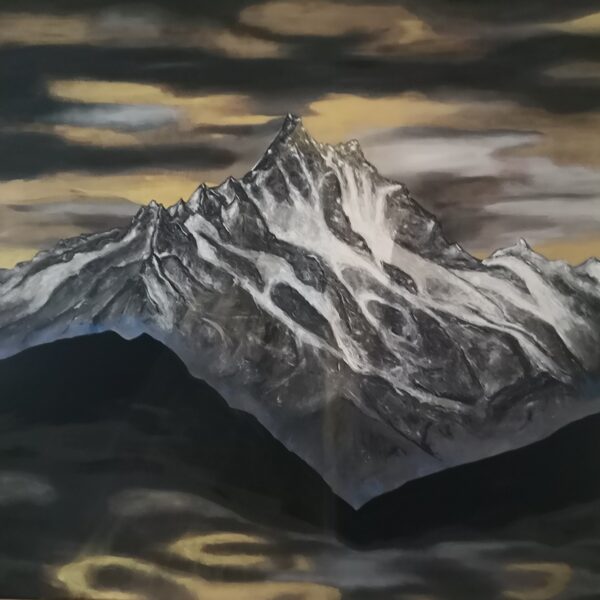 9 Schreckhorn  100x100cm mit Rahmen  1200.-