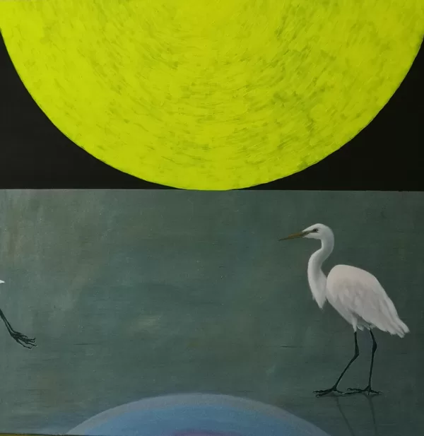 3 Reiher  100x100cm 