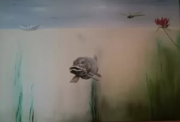 7 Unterwasser  80x120cm mit Rahmen 