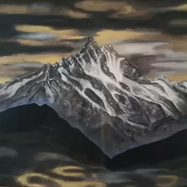9 Schreckhorn  100x100cm mit Rahmen  
