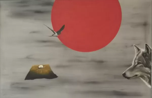 10 Blutmond  80x120cm mit Rahmen 